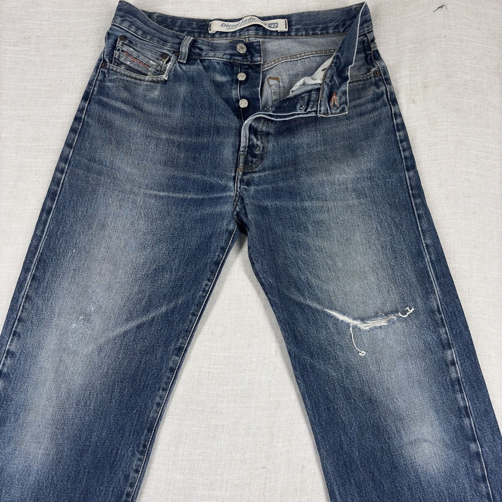 Diesel Jeans Mens Small S1 Blue Denim Only‎ The Brave Straight Fit Logo Patch
